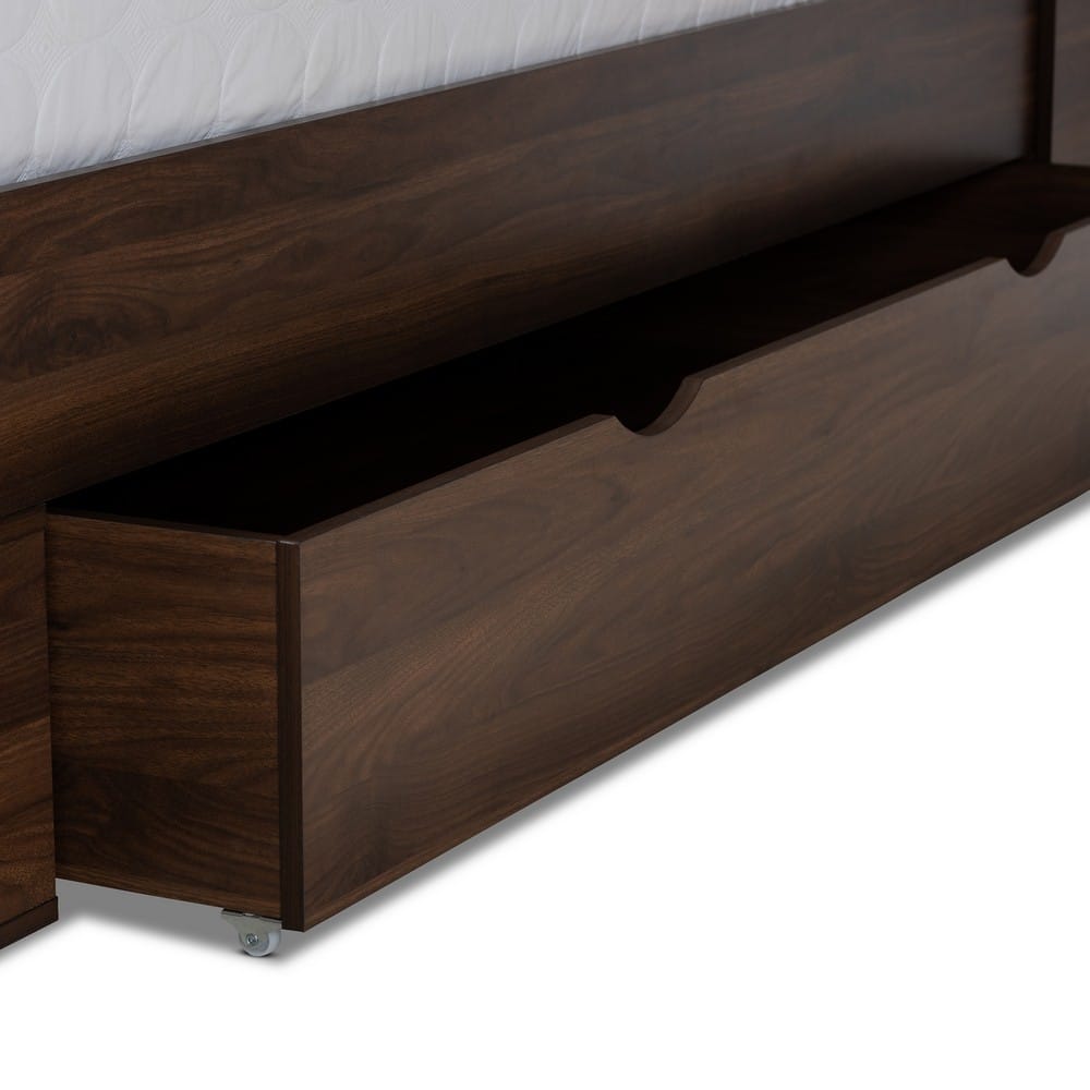 Baxton Studio - Tristan Queen Size Bed in Dark Brown - SEBED13017026-Columbia-Queen view 7