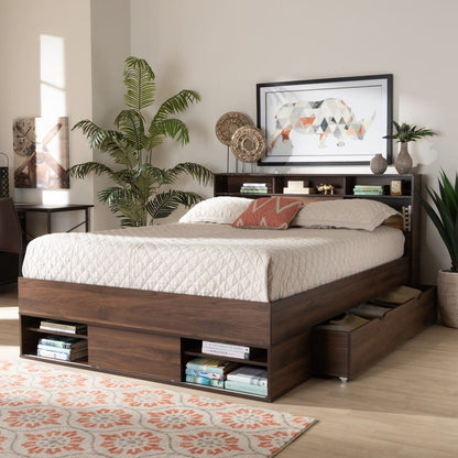 Baxton Studio - Tristan Queen Size Bed in Dark Brown - SEBED13017026-Columbia-Queen view 11