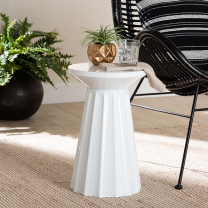Baxton Studio - Ulmer End Table in White - H01-123220A-White/Metal-Side Table view 6