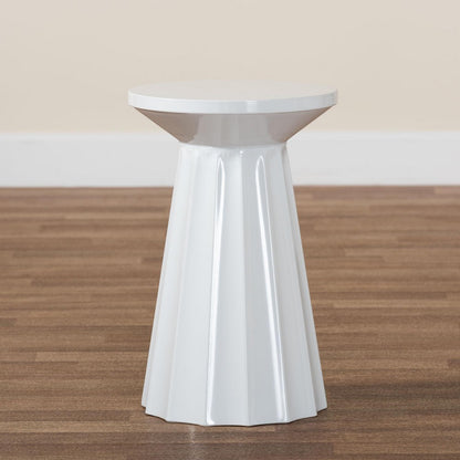 Baxton Studio - Ulmer End Table in White - H01-123220A-White/Metal-Side Table view 7