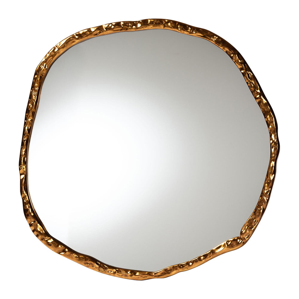 Baxton Studio - Urania Mirror in Antique Goldleaf - RXW-10983-Forged Brass-Mirror view 1