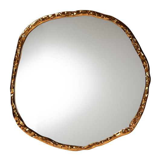 Baxton Studio - Urania Mirror in Antique Goldleaf - RXW-10983-Forged Brass-Mirror view 1