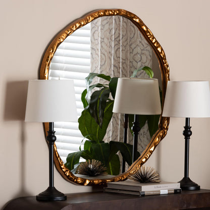 Baxton Studio - Urania Mirror in Antique Goldleaf - RXW-10983-Forged Brass-Mirror view 3