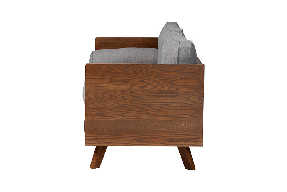 Baxton Studio - Uriel Sofa - Uriel-3S-Grey/Walnut-SF view 3