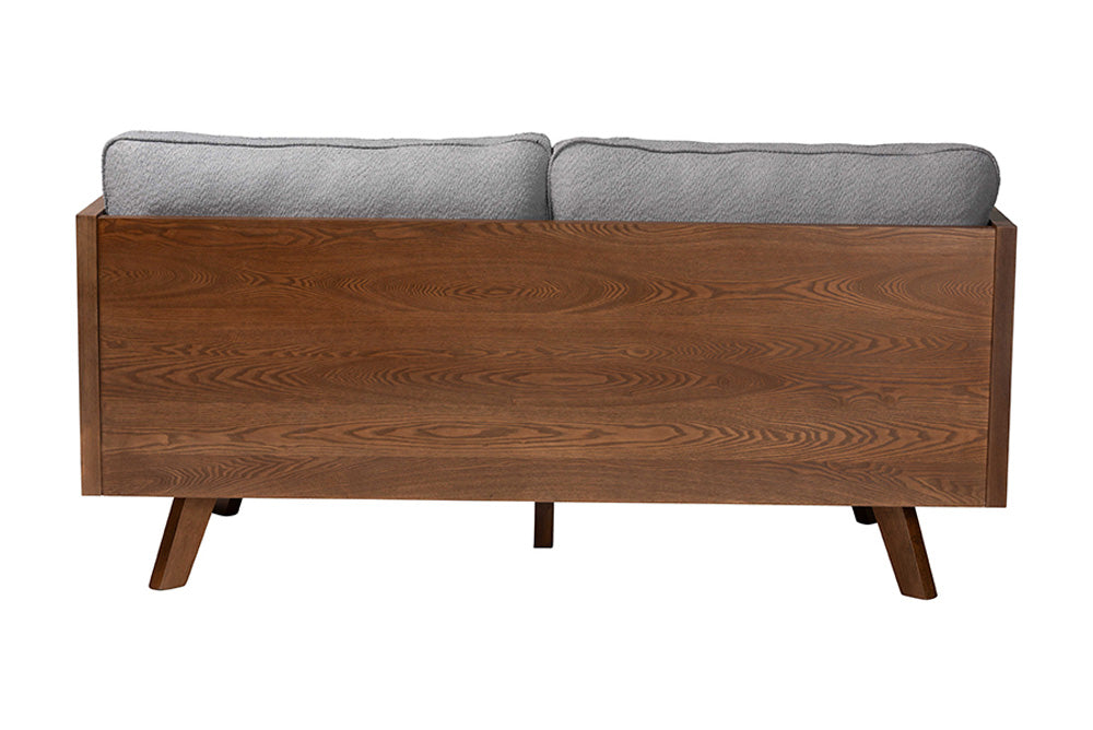 Baxton Studio - Uriel Sofa - Uriel-3S-Grey/Walnut-SF view 4