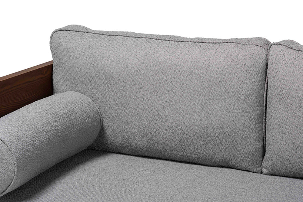 Baxton Studio - Uriel Sofa - Uriel-3S-Grey/Walnut-SF view 6