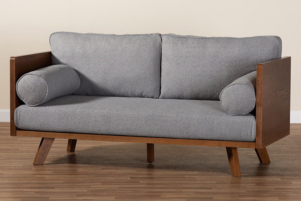 Baxton Studio - Uriel Sofa - Uriel-3S-Grey/Walnut-SF view 9