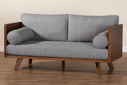 Baxton Studio - Uriel Sofa - Uriel-3S-Grey/Walnut-SF view 9