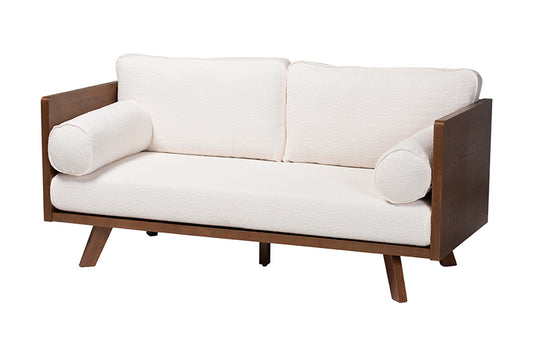 Baxton Studio - Uriel Sofa - Uriel-3S-Vanilla/Walnut-SF view 1