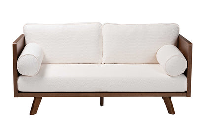 Baxton Studio - Uriel Sofa - Uriel-3S-Vanilla/Walnut-SF view 2