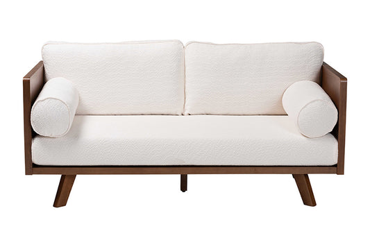 Baxton Studio - Uriel Sofa - Uriel-3S-Vanilla/Walnut-SF view 2