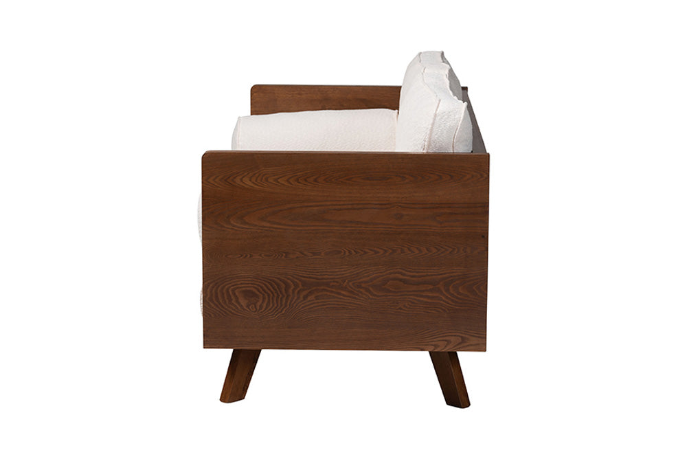 Baxton Studio - Uriel Sofa - Uriel-3S-Vanilla/Walnut-SF view 3