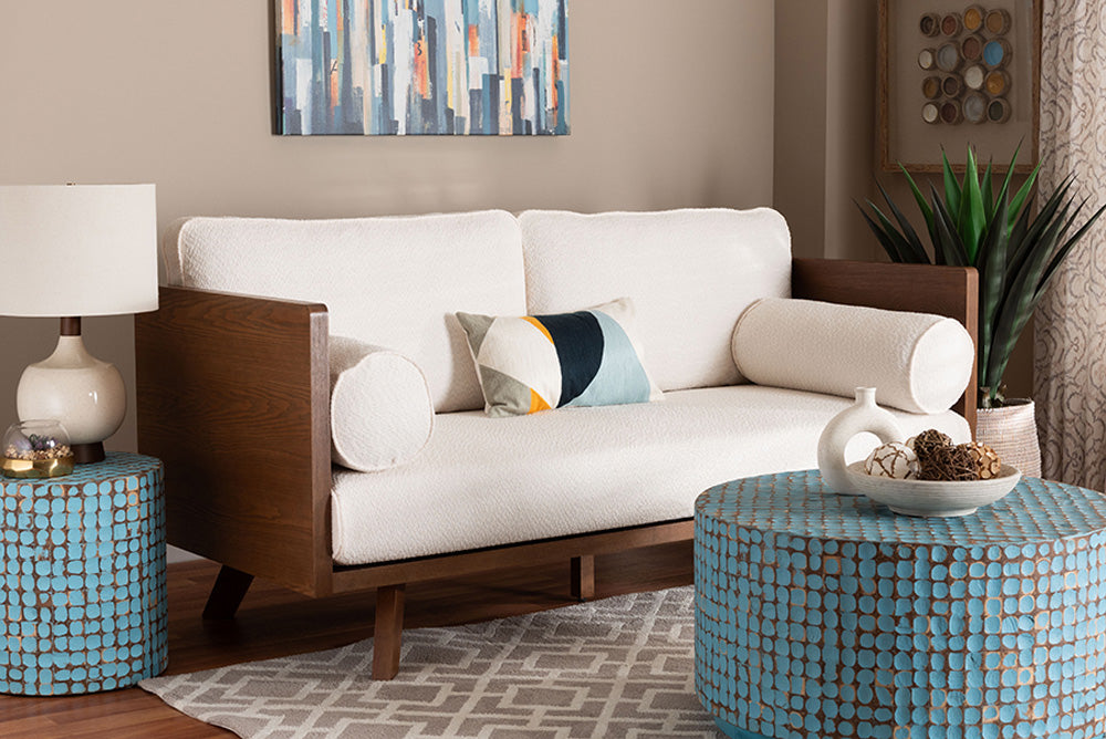 Baxton Studio - Uriel Sofa - Uriel-3S-Vanilla/Walnut-SF view 5