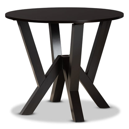 Baxton Studio - Valda Dining Set in Dark Brown - Valda-Dark Brown-5PC Dining Set view 3