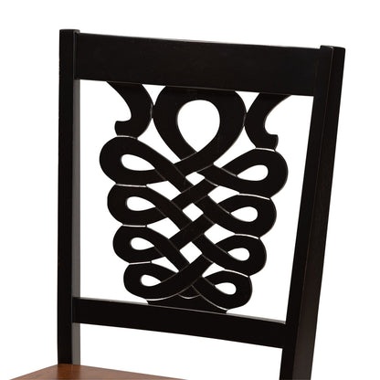 Baxton Studio - Valda Dining Set in Dark Brown/Walnut Brown - Valda-Dark Brown/Walnut-5PC Dining Set view 5
