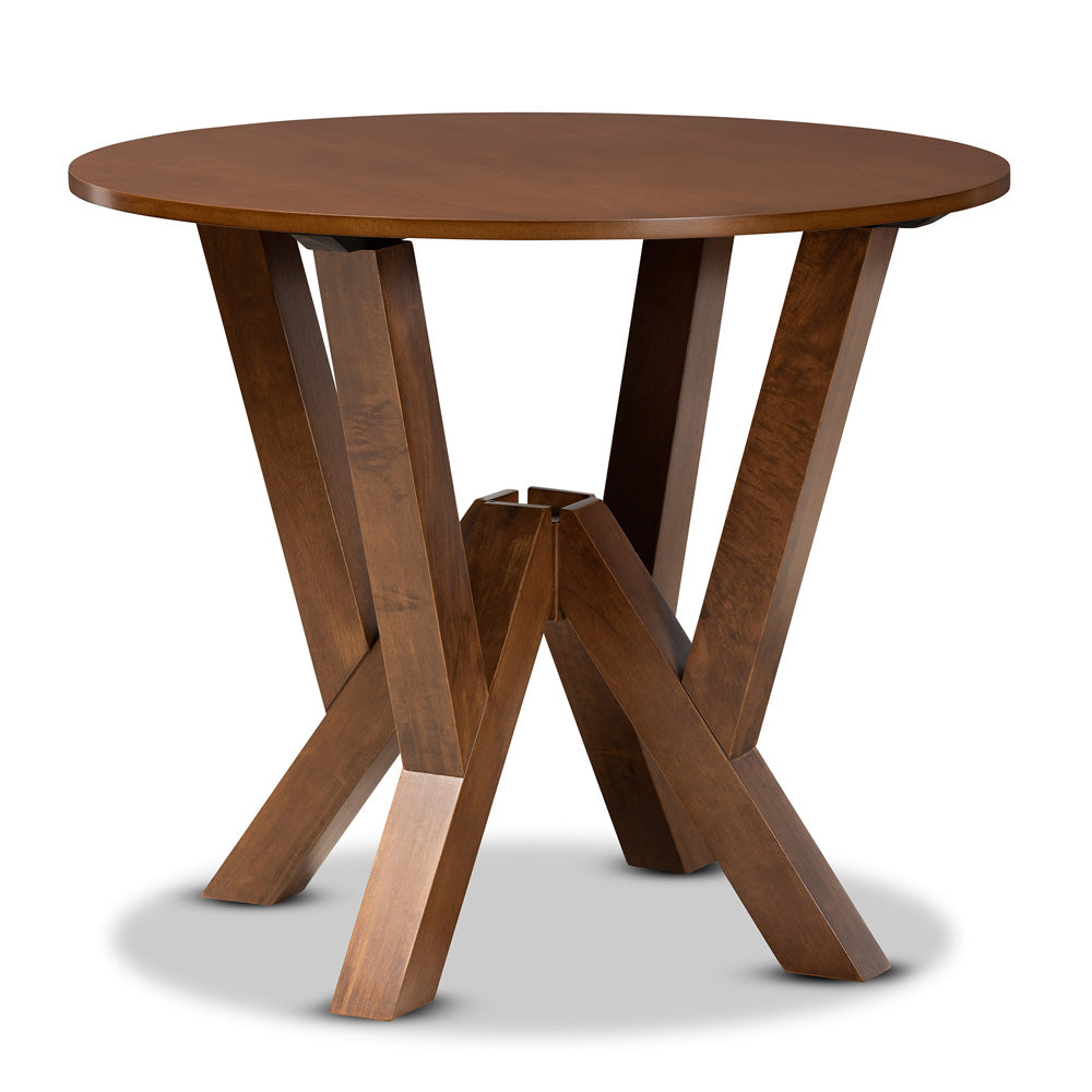 Baxton Studio - Valda Dining Set in Walnut Brown - Valda-Walnut-5PC Dining Set view 3