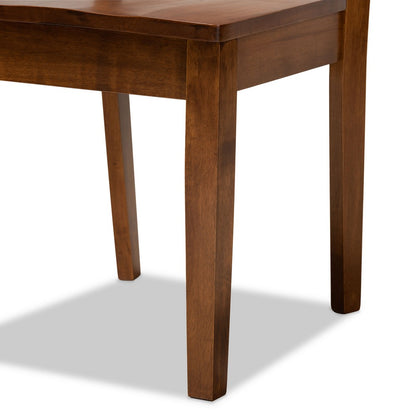 Baxton Studio - Valda Dining Set in Walnut Brown - Valda-Walnut-5PC Dining Set view 6