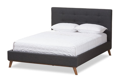 Baxton Studio - Valencia Full Size Bed - BBT6662-Dark Grey-Full view 1