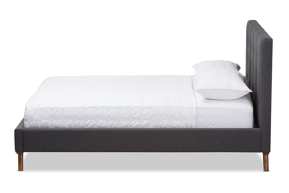 Baxton Studio - Valencia Full Size Bed - BBT6662-Dark Grey-Full view 2