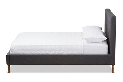 Baxton Studio - Valencia Full Size Bed - BBT6662-Dark Grey-Full view 2
