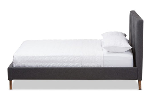 Baxton Studio - Valencia Full Size Bed - BBT6662-Dark Grey-Full view 2
