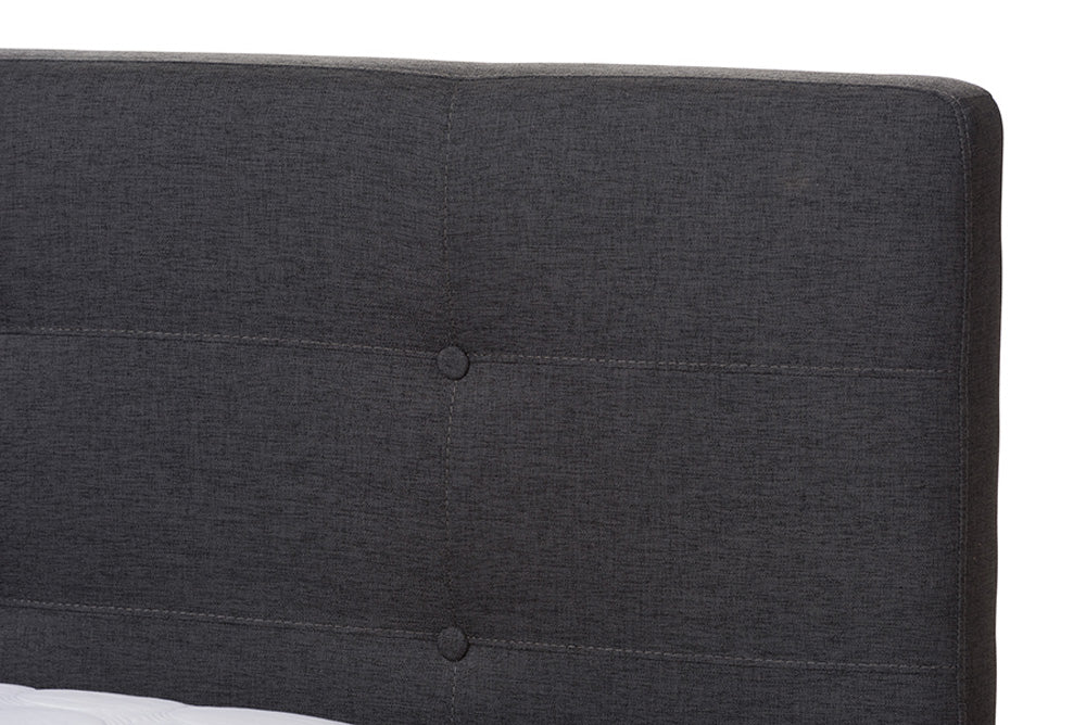 Baxton Studio - Valencia Full Size Bed - BBT6662-Dark Grey-Full view 4
