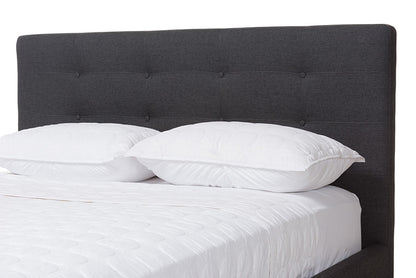 Baxton Studio - Valencia Full Size Bed - BBT6662-Dark Grey-Full view 6