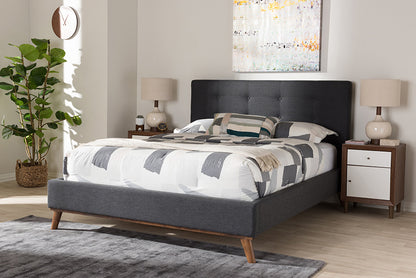 Baxton Studio - Valencia Full Size Bed - BBT6662-Dark Grey-Full view 9
