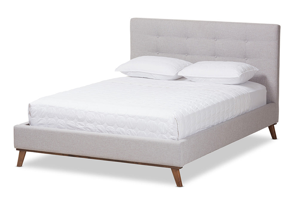 Baxton Studio - Valencia Full Size Bed - BBT6662-Greyish Beige-Full view 1