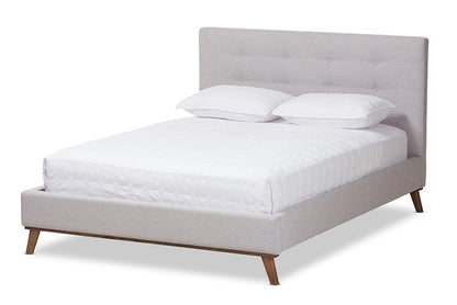 Baxton Studio - Valencia Full Size Bed - BBT6662-Greyish Beige-Full view 1