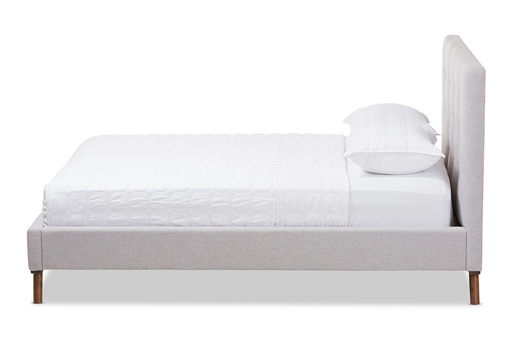 Baxton Studio - Valencia Full Size Bed - BBT6662-Greyish Beige-Full view 2