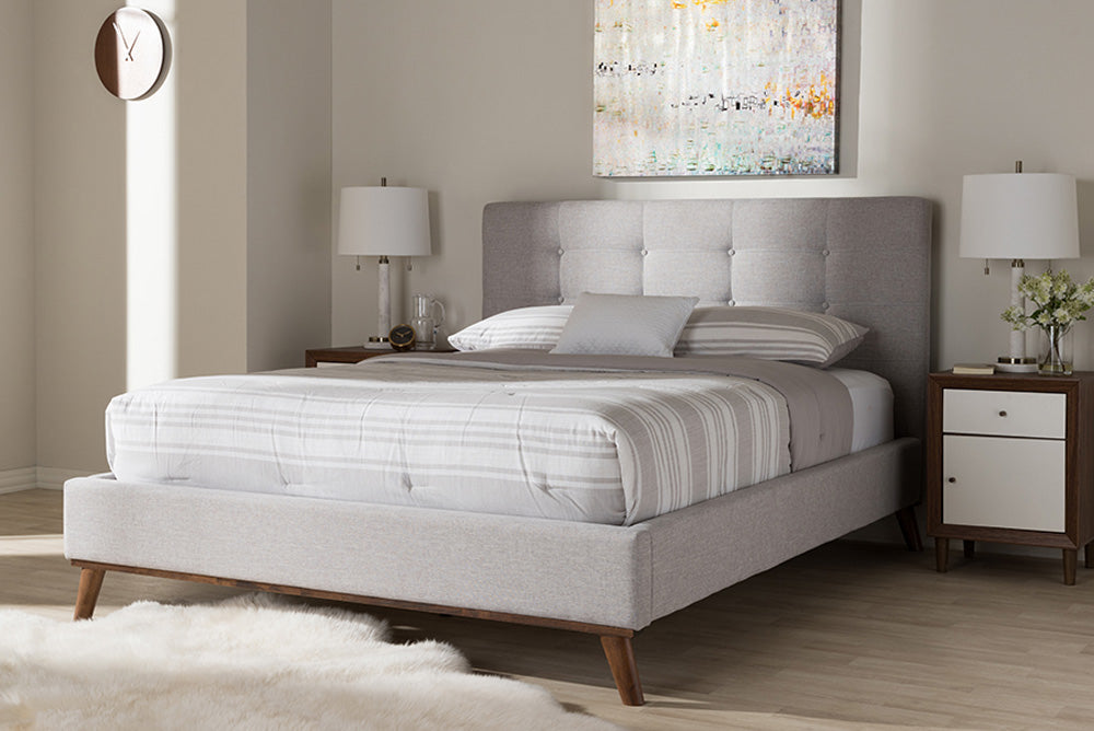 Baxton Studio - Valencia Full Size Bed - BBT6662-Greyish Beige-Full view 5