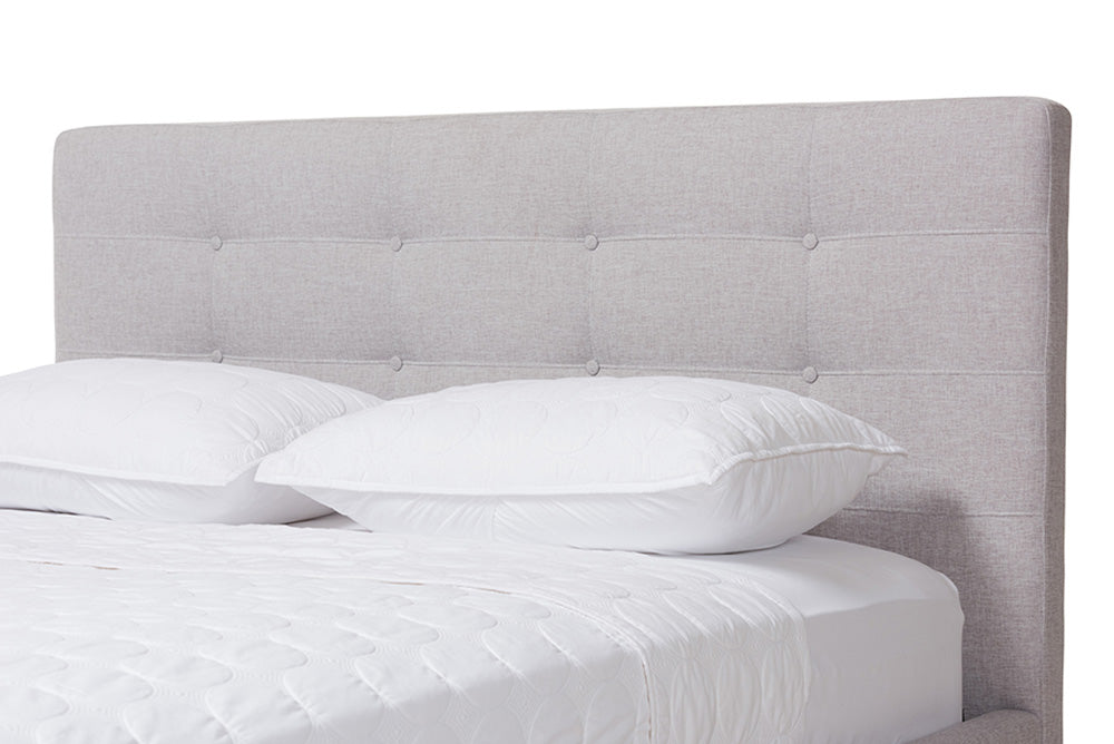 Baxton Studio - Valencia Full Size Bed - BBT6662-Greyish Beige-Full view 6