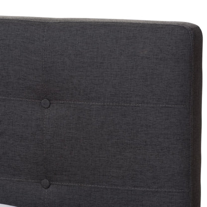 Baxton Studio - Valencia Queen Size Bed in Dark Grey - BBT6662-Dark Grey-Queen view 4