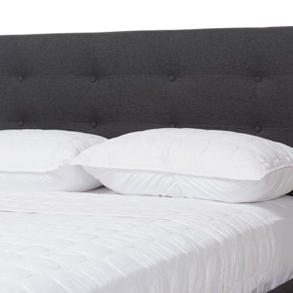 Baxton Studio - Valencia Queen Size Bed in Dark Grey - BBT6662-Dark Grey-Queen view 5