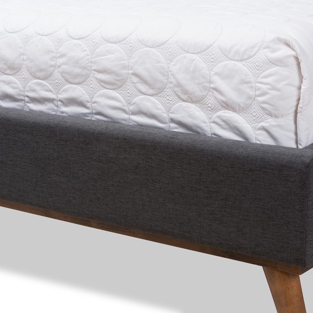 Baxton Studio - Valencia Queen Size Bed in Dark Grey - BBT6662-Dark Grey-Queen view 6