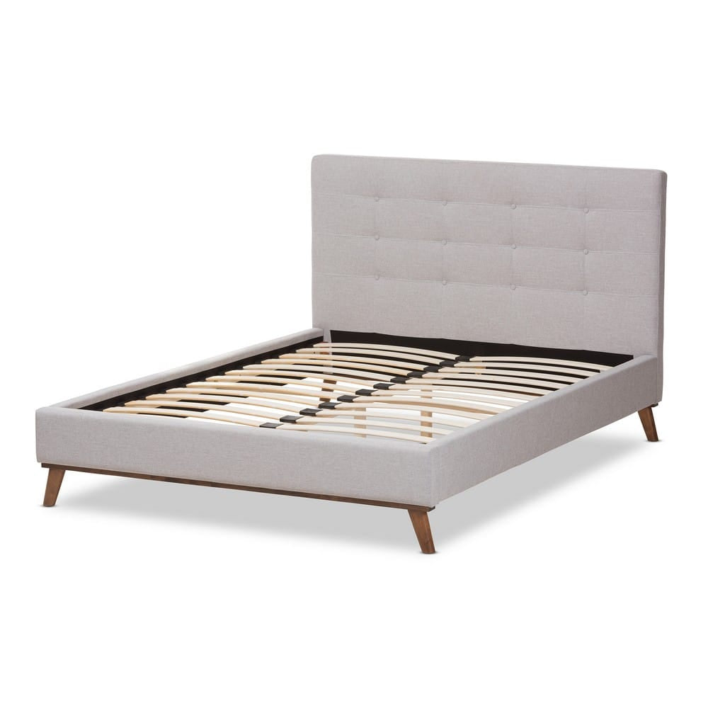 Baxton Studio - Valencia Queen Size Bed in Greyish Beige - BBT6662-Greyish Beige-Queen view 3