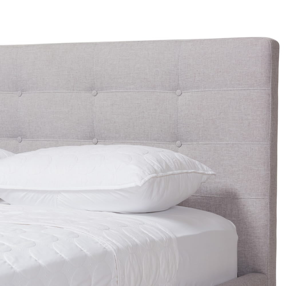 Baxton Studio - Valencia Queen Size Bed in Greyish Beige - BBT6662-Greyish Beige-Queen view 5