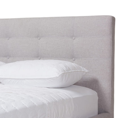 Baxton Studio - Valencia Queen Size Bed in Greyish Beige - BBT6662-Greyish Beige-Queen view 5