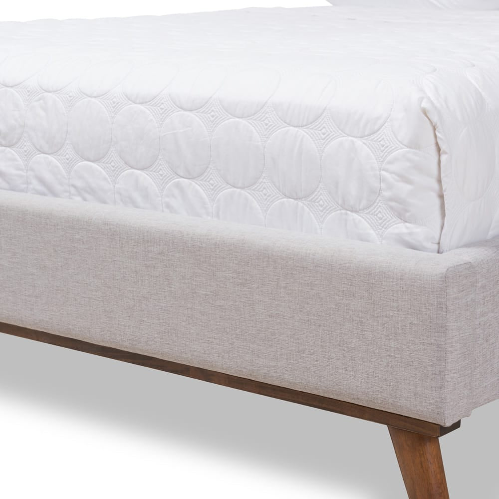 Baxton Studio - Valencia Queen Size Bed in Greyish Beige - BBT6662-Greyish Beige-Queen view 6