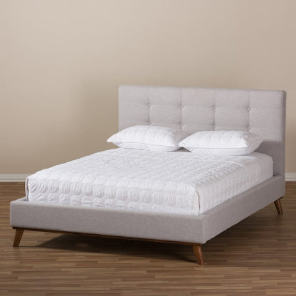 Baxton Studio - Valencia Queen Size Bed in Greyish Beige - BBT6662-Greyish Beige-Queen view 9