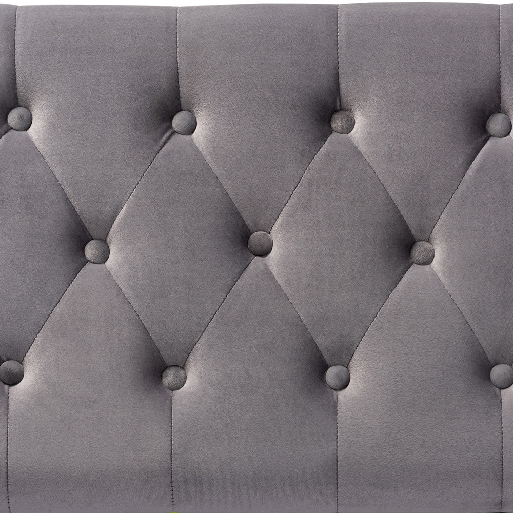 Baxton Studio - Valere Storage Ottoman in Grey/Gold - WS-H68-GD-Grey Velvet/Gold-Otto view 6
