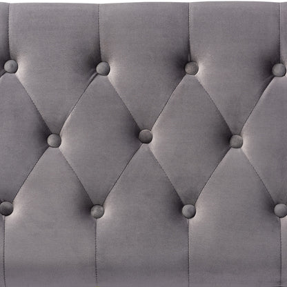 Baxton Studio - Valere Storage Ottoman in Grey/Gold - WS-H68-GD-Grey Velvet/Gold-Otto view 6
