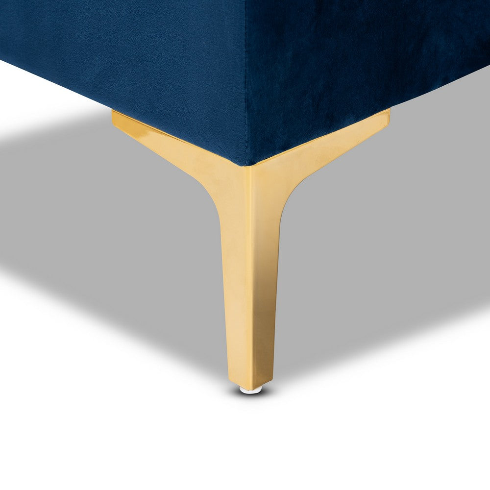 Baxton Studio - Valere Storage Ottoman in Navy Blue/Gold - WS-H68-GD-Navy Blue Velvet/Gold-Otto view 7