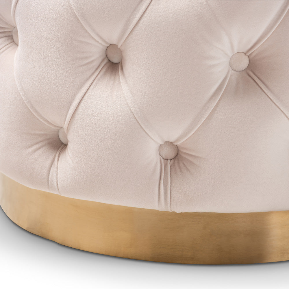 Baxton Studio - Valeria Ottoman in Light Beige/Gold - TSFOT030-Light Beige/Gold-Otto view 2