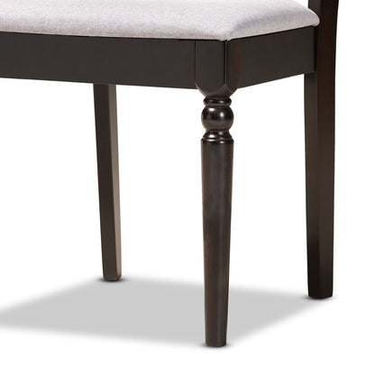 Baxton Studio - Valerie Dining Set in Grey/dark brown - Valerie-Grey/Dark Brown-5PC Dining Set view 6