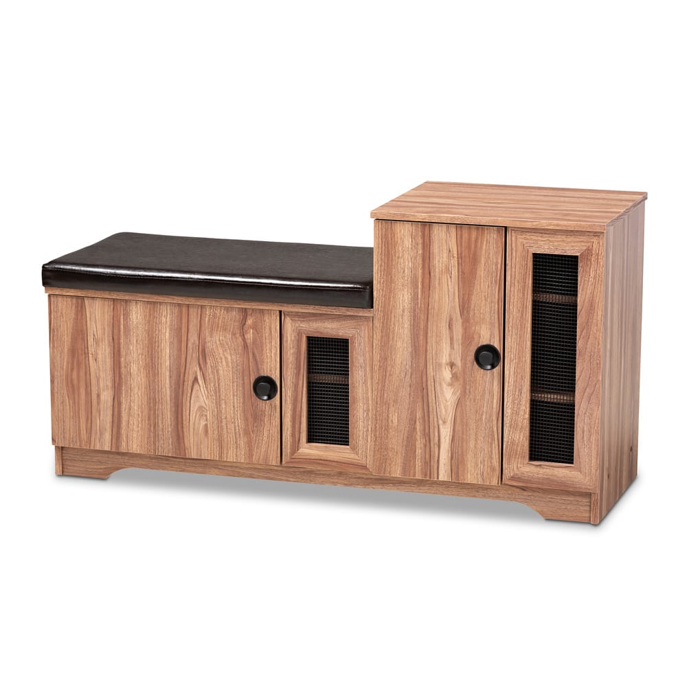 Baxton Studio - Valina Shoe Cabinet in Dark Brown/Oak - FP-1805-5007 view 1