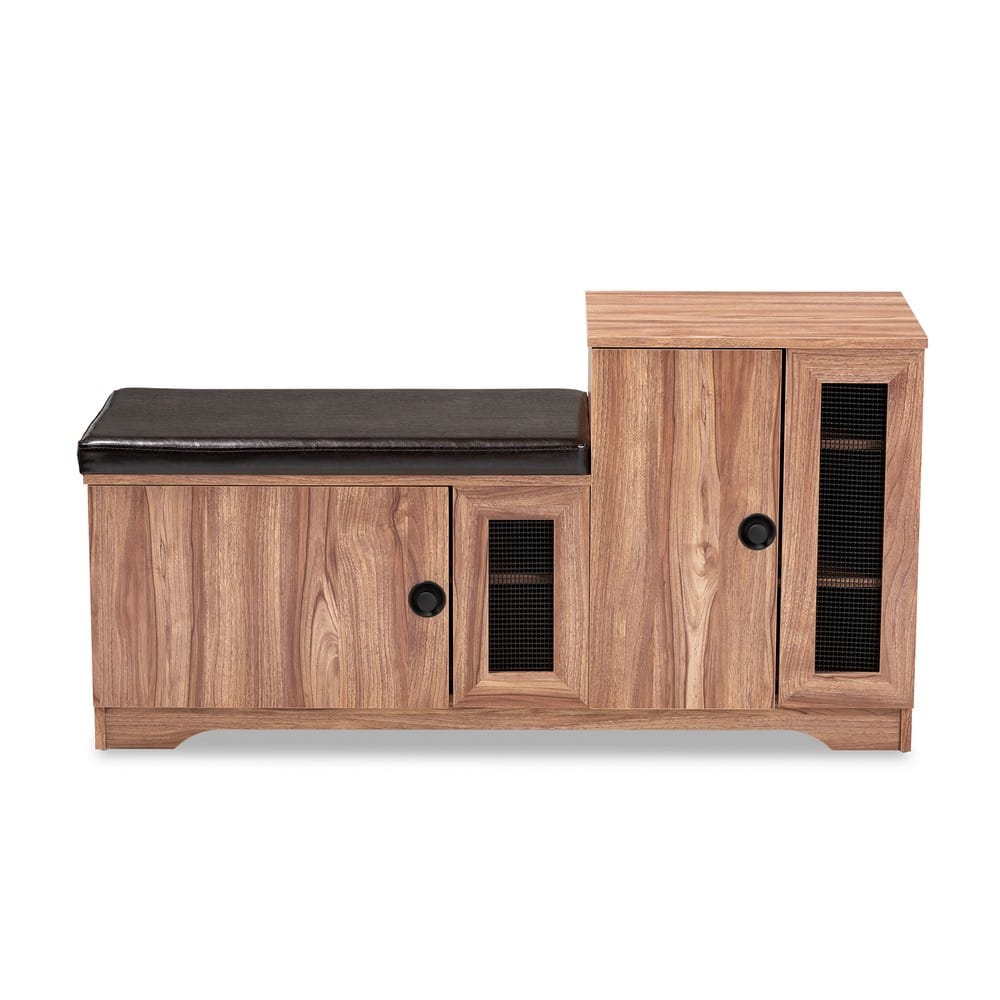 Baxton Studio - Valina Shoe Cabinet in Dark Brown/Oak - FP-1805-5007 view 3