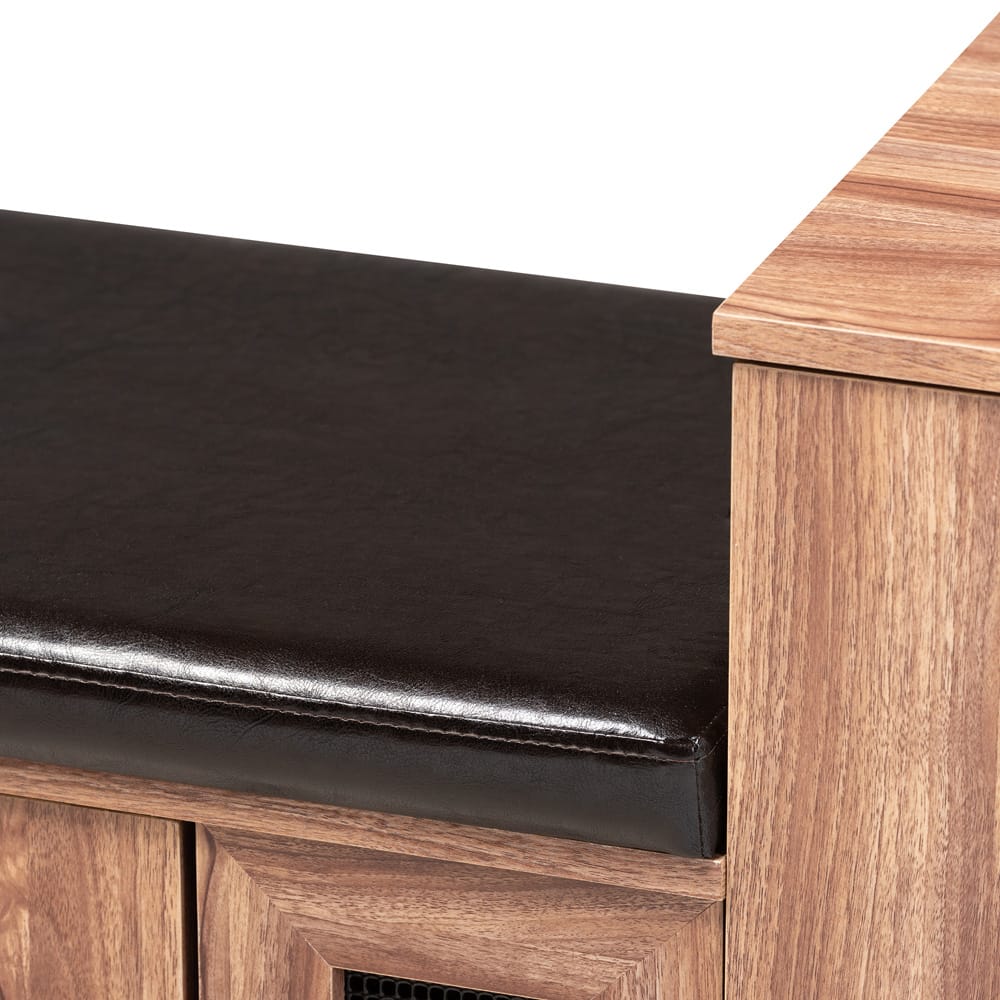 Baxton Studio - Valina Shoe Cabinet in Dark Brown/Oak - FP-1805-5007 view 5