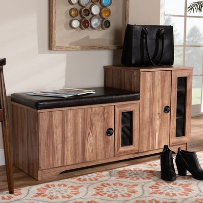 Baxton Studio - Valina Shoe Cabinet in Dark Brown/Oak - FP-1805-5007 view 7